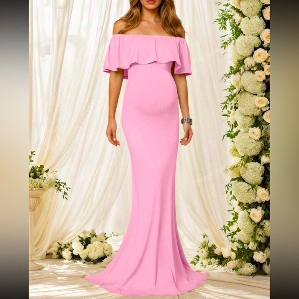 Large Elegant Pink Maternity Dress NWT - Picture 4 of 4